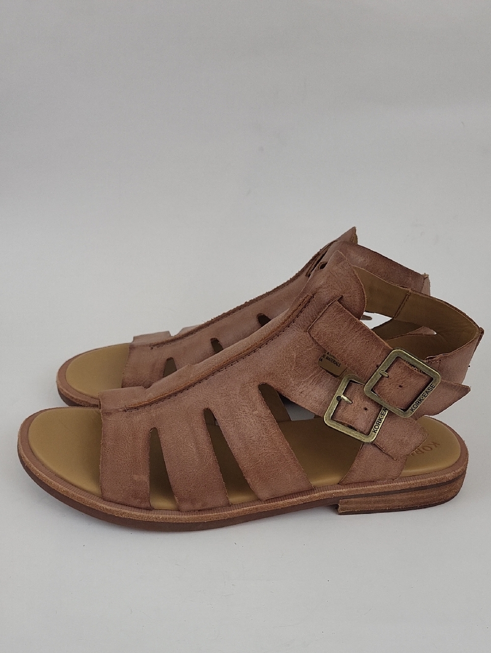 Kork-Ease Baltea Camel Leather Gladiator Sandals Buckles Strappy Size 9 M